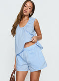 Carambola Mid Rise Shorts Blue