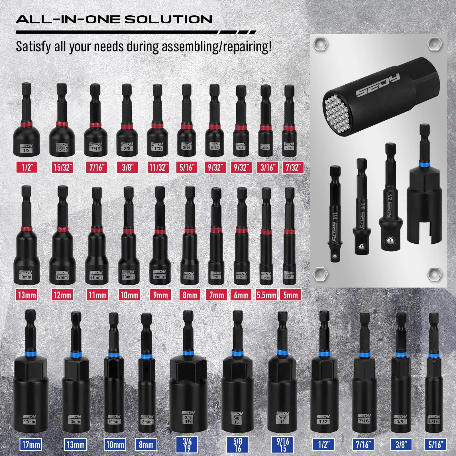 Clearance Sale-80-Piece Magnetic Impact Nut Driver Set