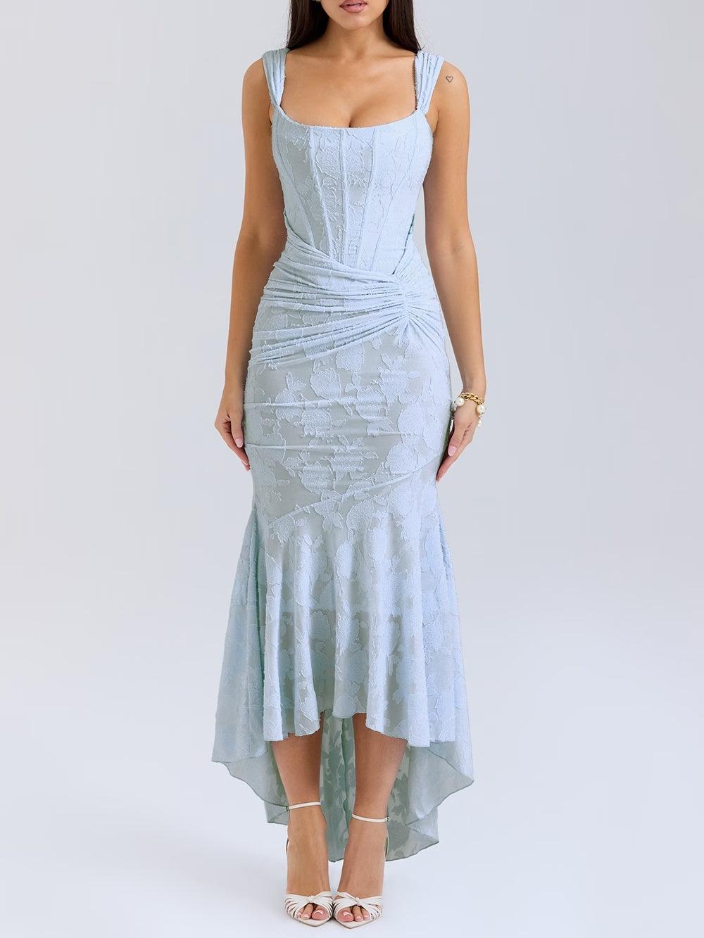 Blue bell floral maxi dress