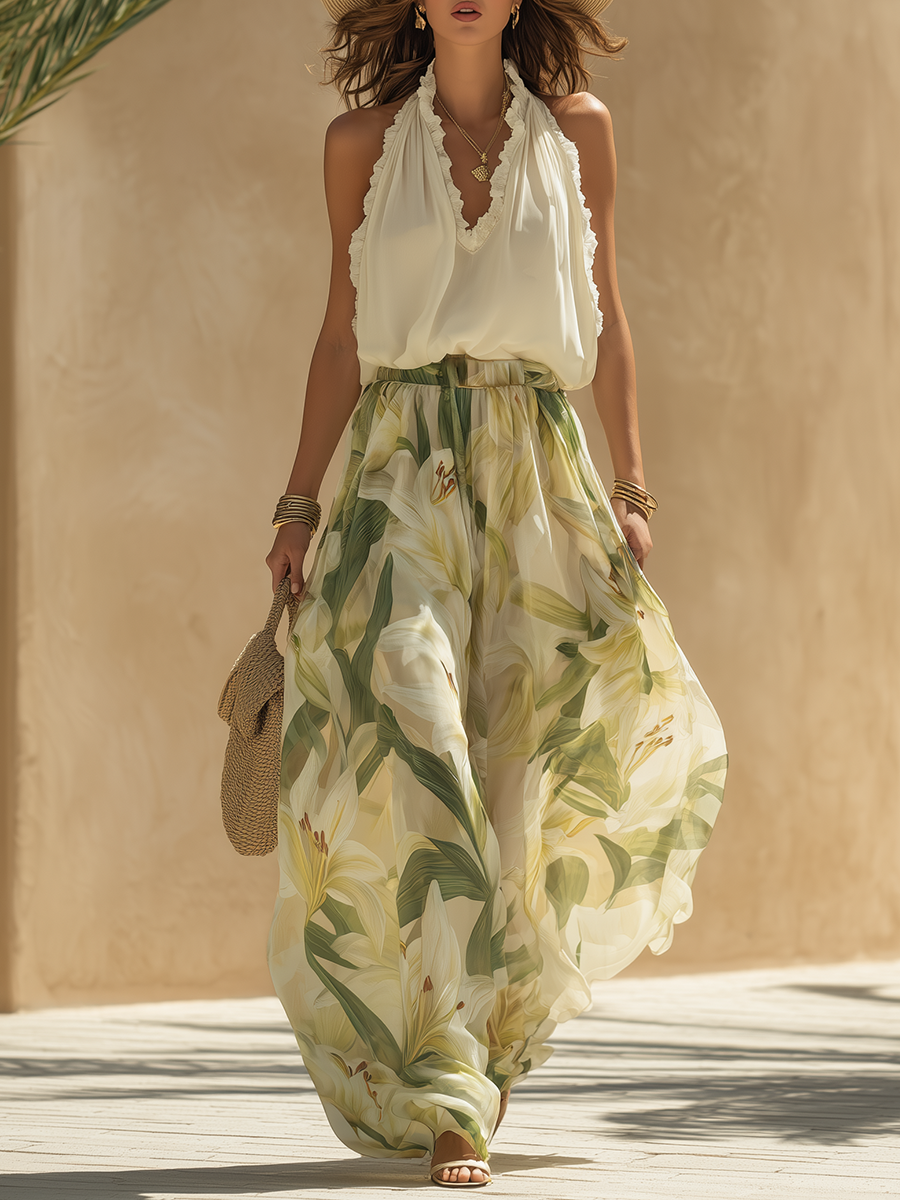 Elegant Fluid Set with Floral Print