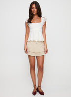 Auroraah Frill Top White