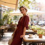 Flowy V-Neck Wide-Leg Jumpsuit with Waist Tie