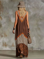 Stylish & Casual Flowy Maxi Dress With Animal Print