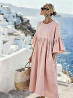 Women'S Casual Solid Color  Dress