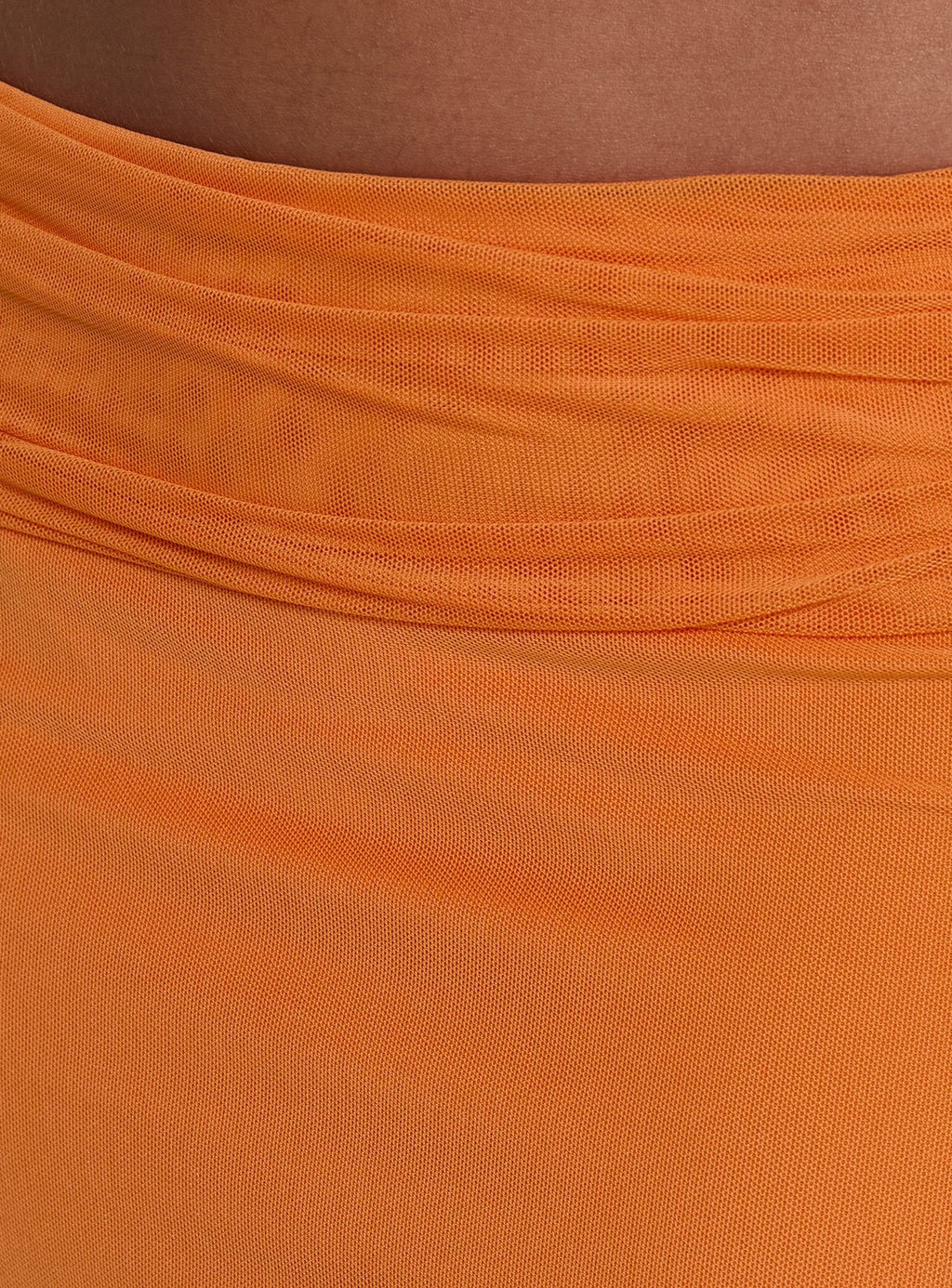 Star Fruit Ruched Waist Maxi Skirt Orange