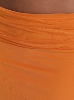 Star Fruit Ruched Waist Maxi Skirt Orange