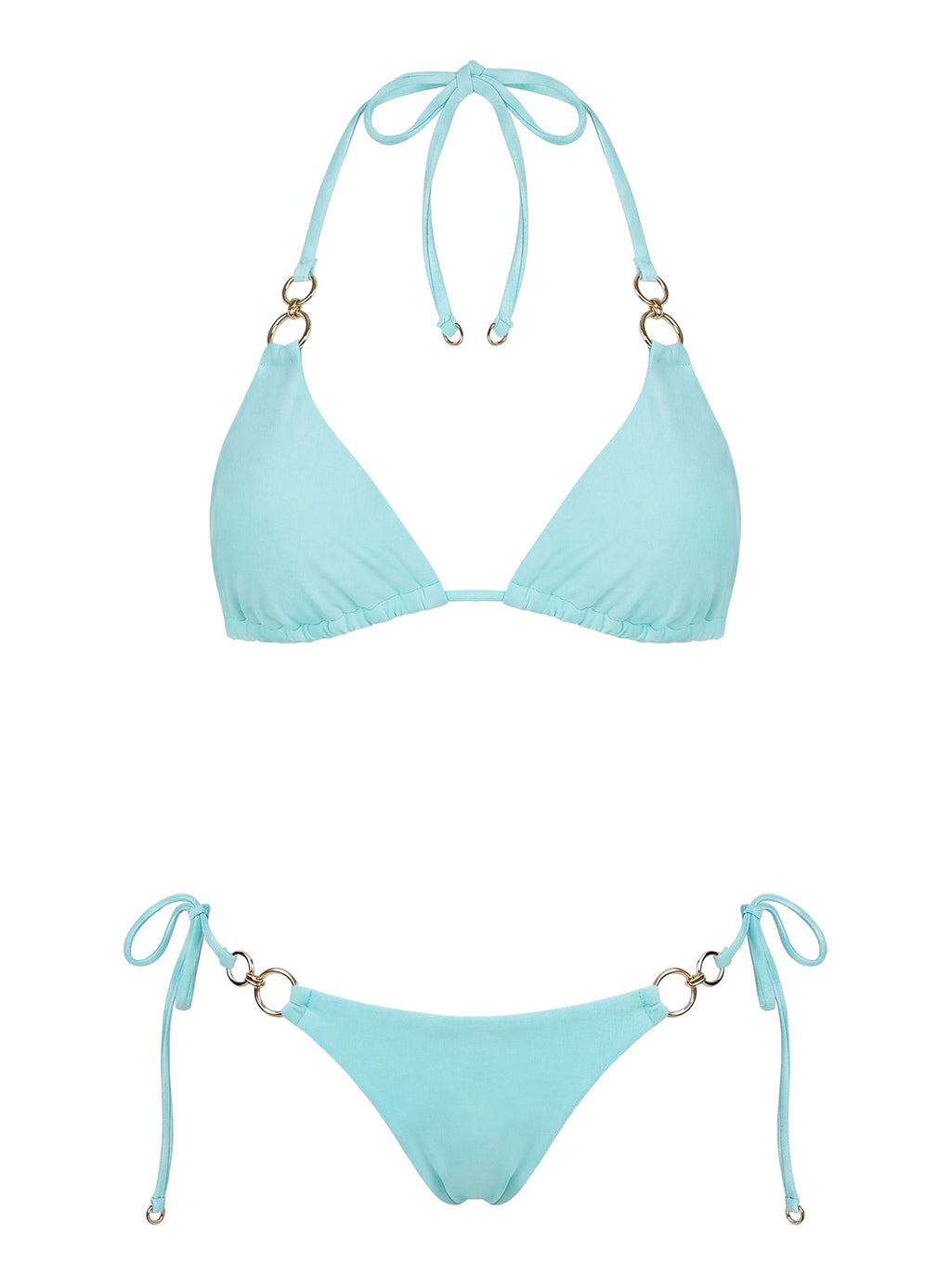 Sun Drenched Hardware Detail Bikini Top Blue