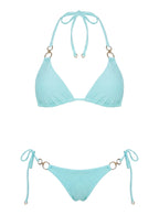 Sun Drenched Hardware Detail Bikini Top Blue
