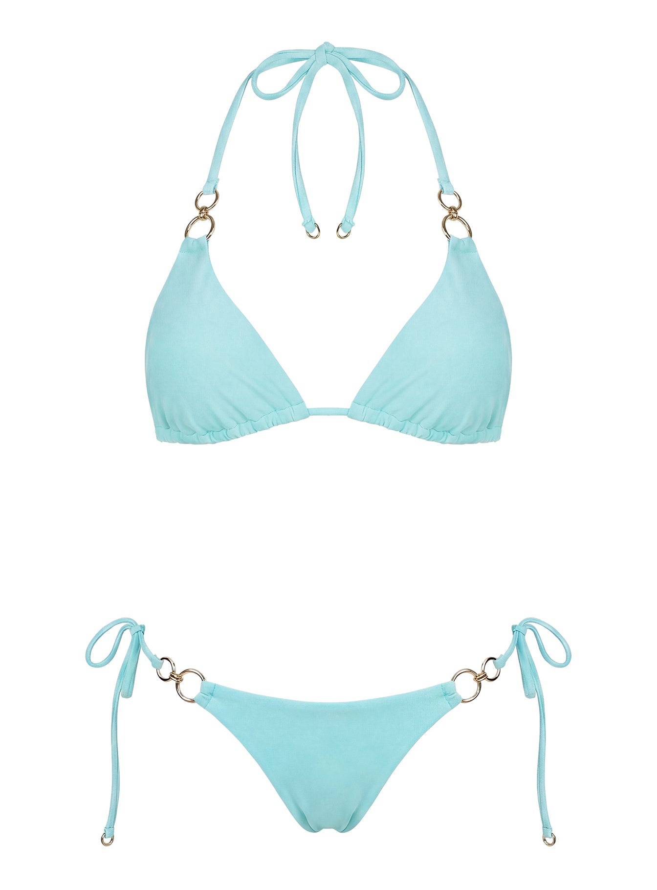 Sun Drenched Hardware Detail Bikini Top Blue