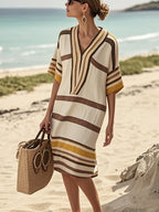 Women'S Contrast Striped Dress