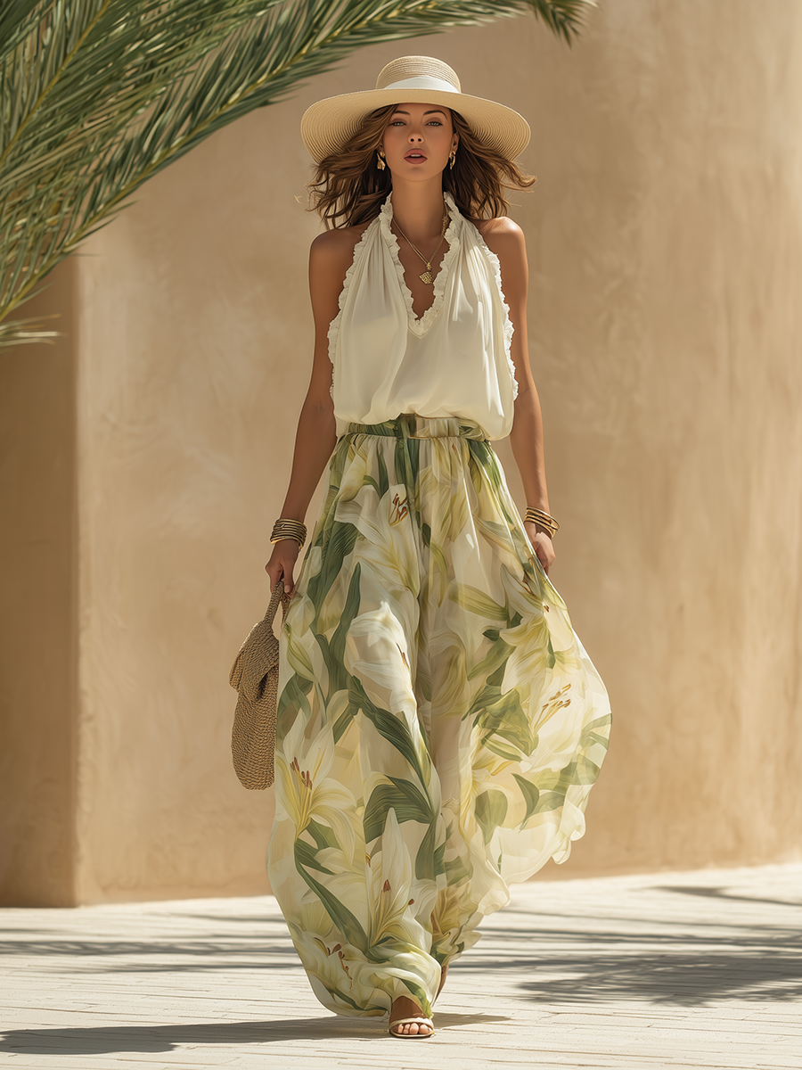 Elegant Fluid Set with Floral Print