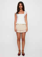 Auroraah Frill Top White