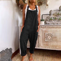 Vintage Cotton Linen Pocket Comfy Jumpsuit