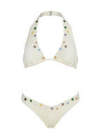 Calbira Button Detail Cheeky Bikini Bottoms Butter