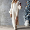 Festive Reindeer Side Slit Dress