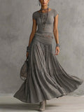 Casual Bohemian Short-sleeve T-shirt And Skirt Two-piece Set